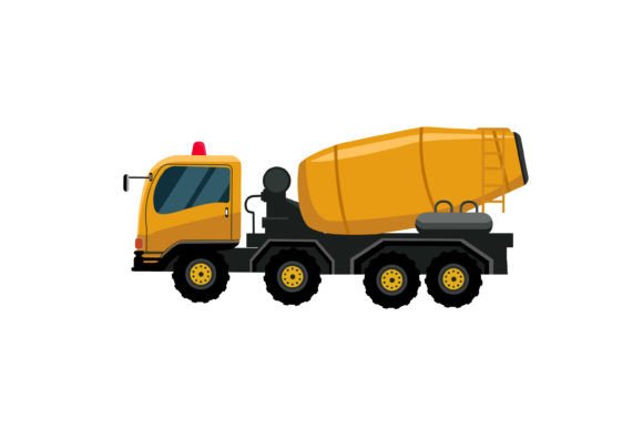 Concrete Mixing Truck Flat Design: A Versatile Tool for Modern Creatives