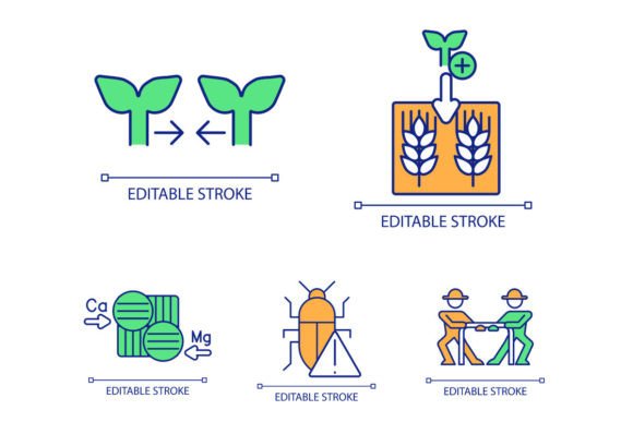 Farming Productivity Concept Icons Set