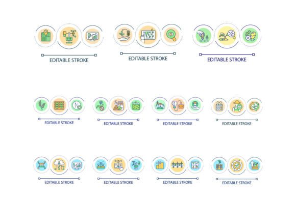 Farming Productivity Loop Concept Icons: Enhancing Agribusiness Visuals
