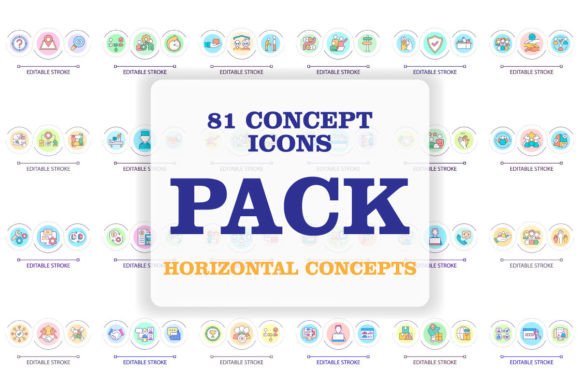 Understanding the Horizontal Loop Concept SVG Icon Set